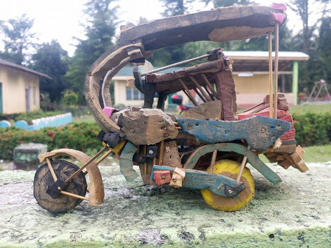 11-year-old Jupel’s toy vehicles from discarded flip-flops
