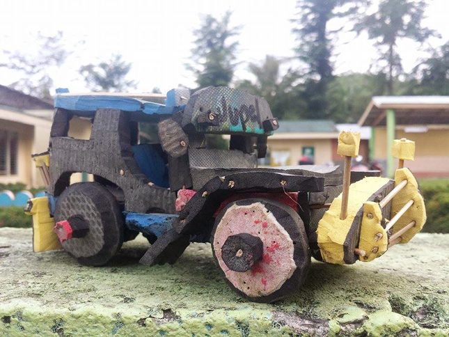 11-year-old Jupel’s toy vehicles from discarded flip-flops
