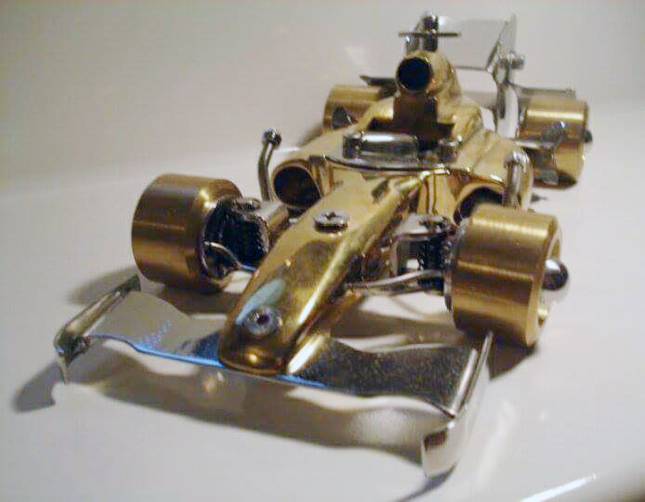 Steel-and-brass Formula 1 scale model