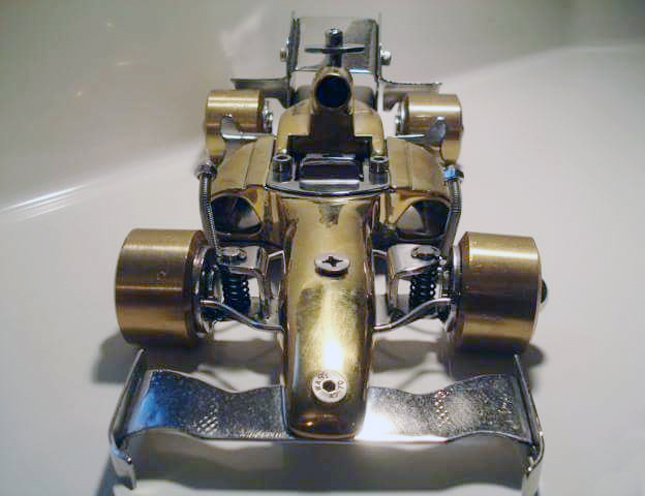 Steel-and-brass Formula 1 scale model