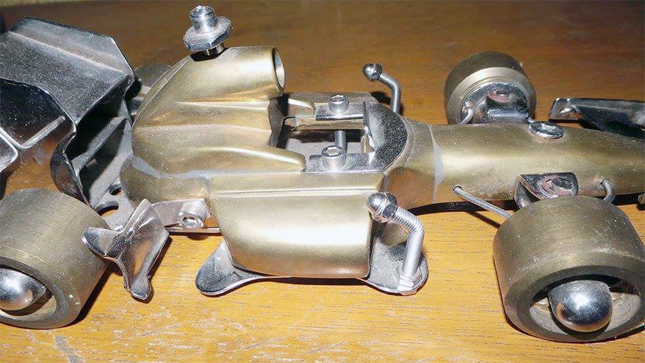 Steel-and-brass Formula 1 scale model