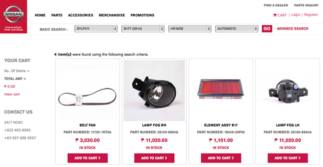 Nissan Parts Online