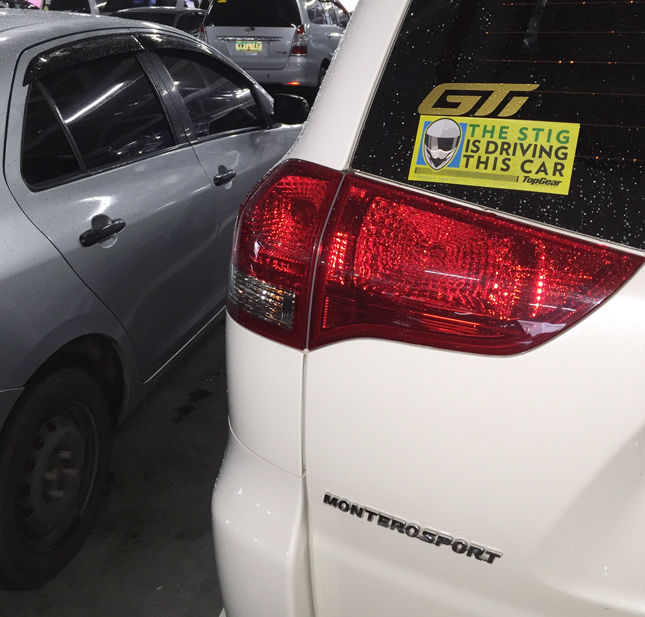 Montero Sport stickers and notes