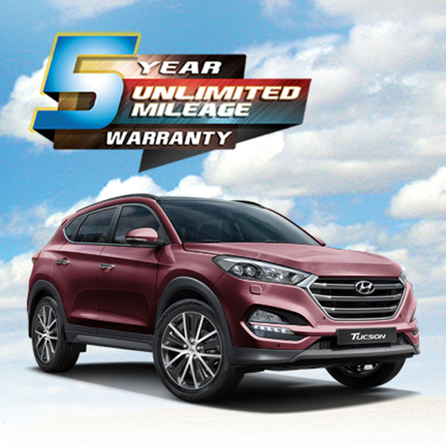 Hyundai 5-year unlimited warranty