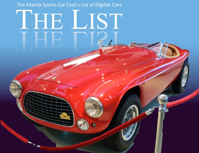 Manila Sports Car Club's List of Eligible Cars