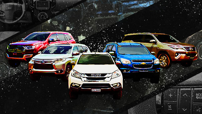 Chevrolet Trailblazer vs. Ford Everest vs. Isuzu MU-X vs. Mitsubishi Montero Sport vs. Toyota Fortuner
