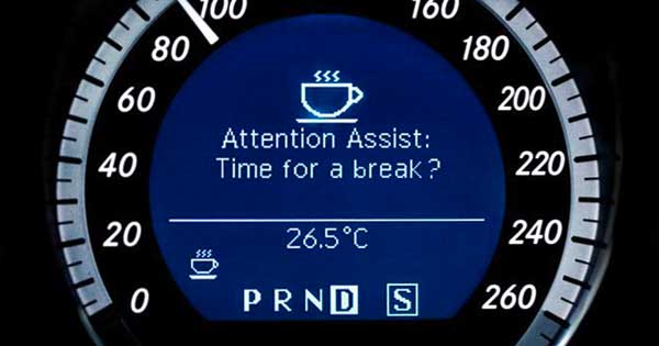 Attention assist feature in a car