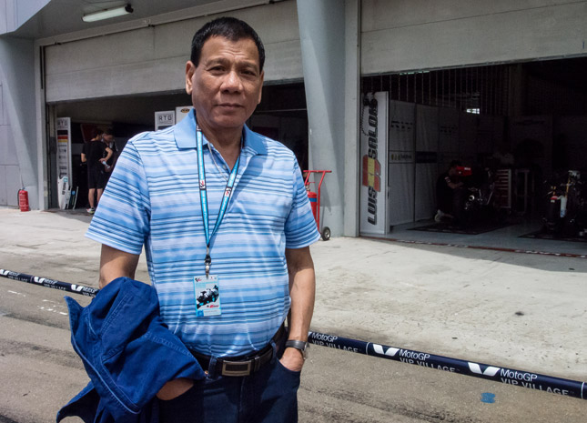Rodrigo Duterte at MotoGP race