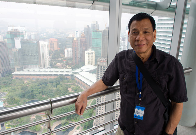 Rodrigo Duterte at MotoGP race