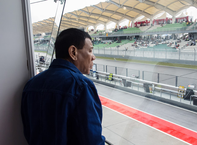 Rodrigo Duterte at MotoGP race