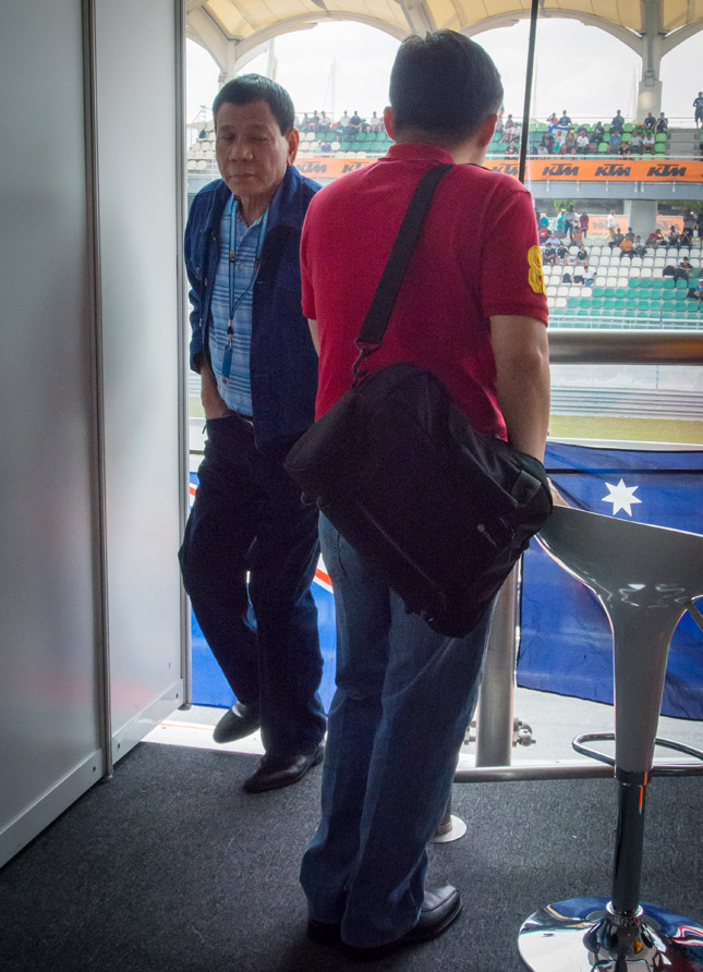 Rodrigo Duterte at MotoGP race