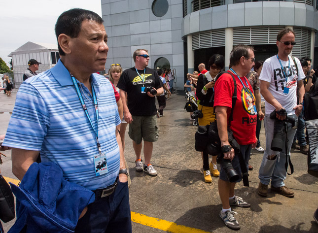 Rodrigo Duterte at MotoGP race