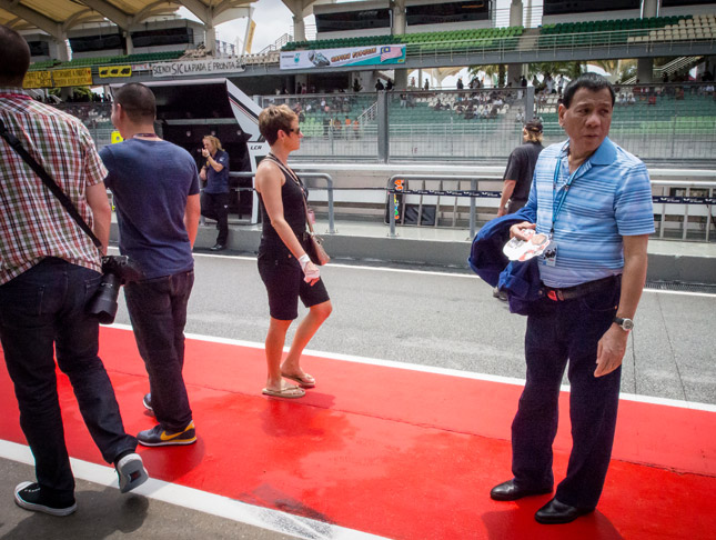 Rodrigo Duterte at MotoGP race