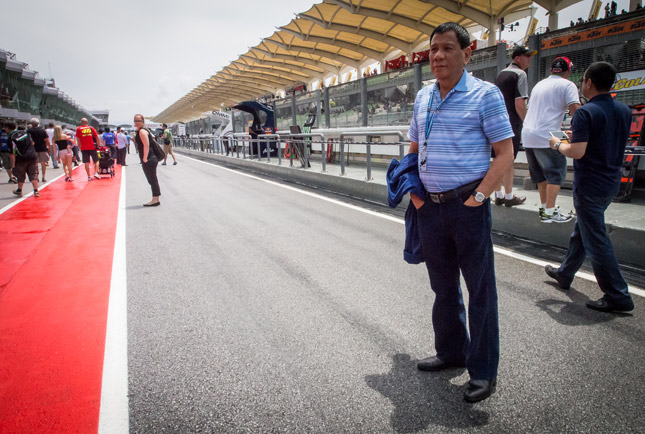 Rodrigo Duterte at MotoGP race