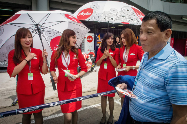 Rodrigo Duterte at MotoGP race