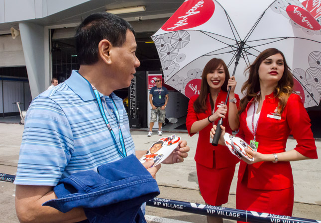 Rodrigo Duterte at MotoGP race