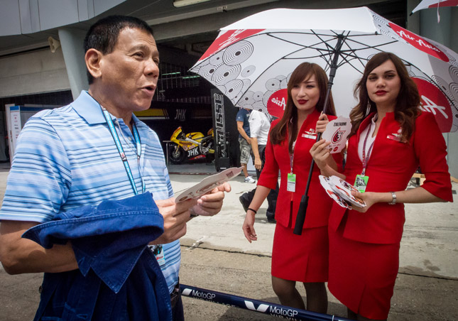 Rodrigo Duterte at MotoGP race