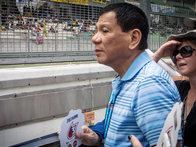 Rodrigo Duterte at MotoGP race