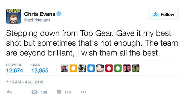 Chris Evans on Twitter